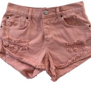 Amuse Society Pink Distressed Shorts (Size 25)